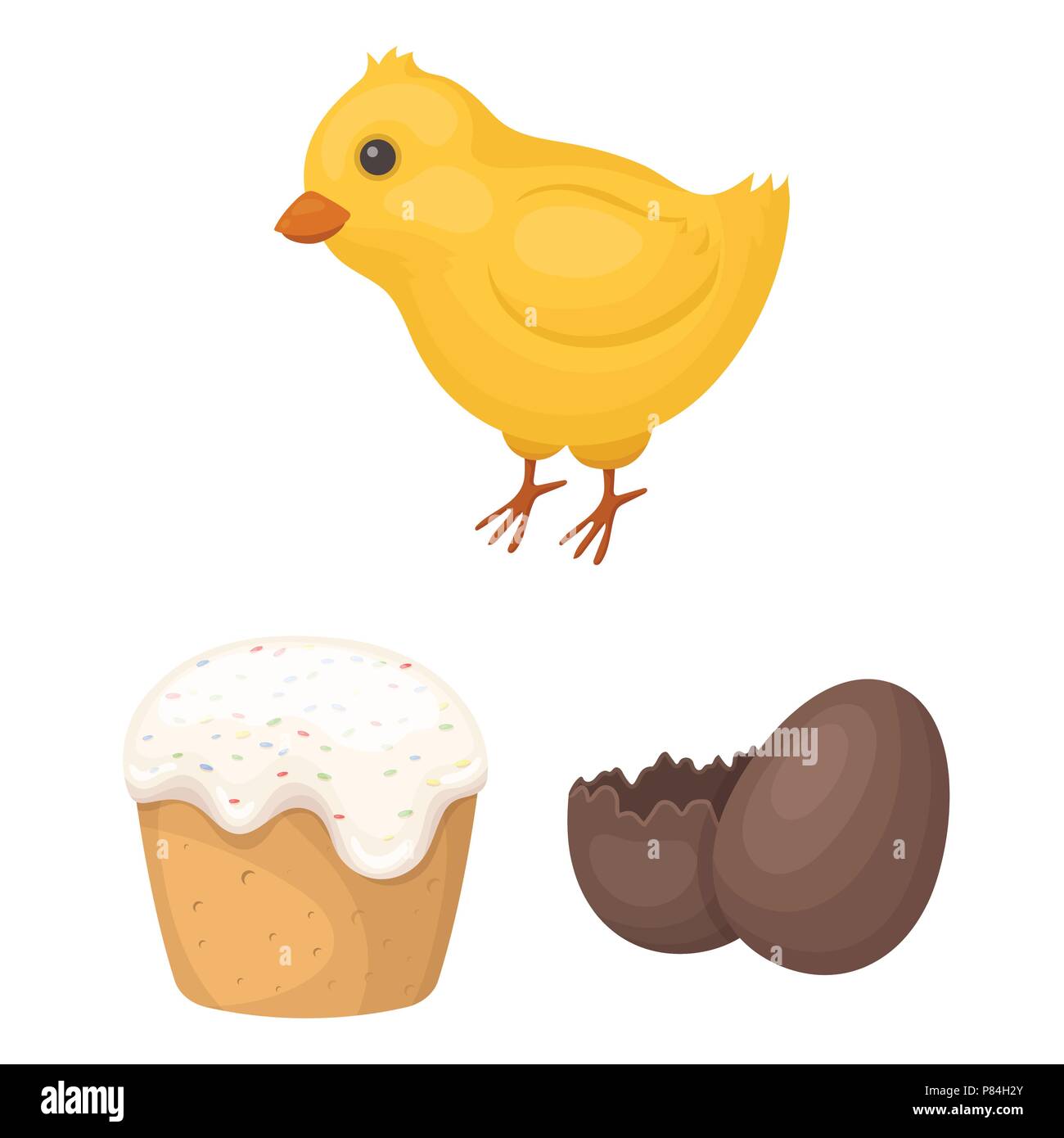 Pâques est une fête chrétienne cartoon icônes de collection set pour la conception. Attributs de pâques symbole vecteur illustration de stock. Illustration de Vecteur
