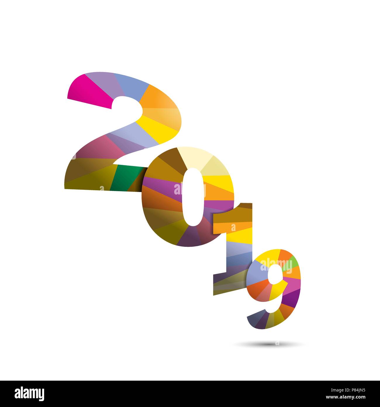 Bonne Annee 19 Carte De Voeux Coloree Background Design Vector Illustration Pour La Maison De Design Partie Poster Cartes De Vœux Une Banniere Ou Une Invitation Image Vectorielle Stock Alamy