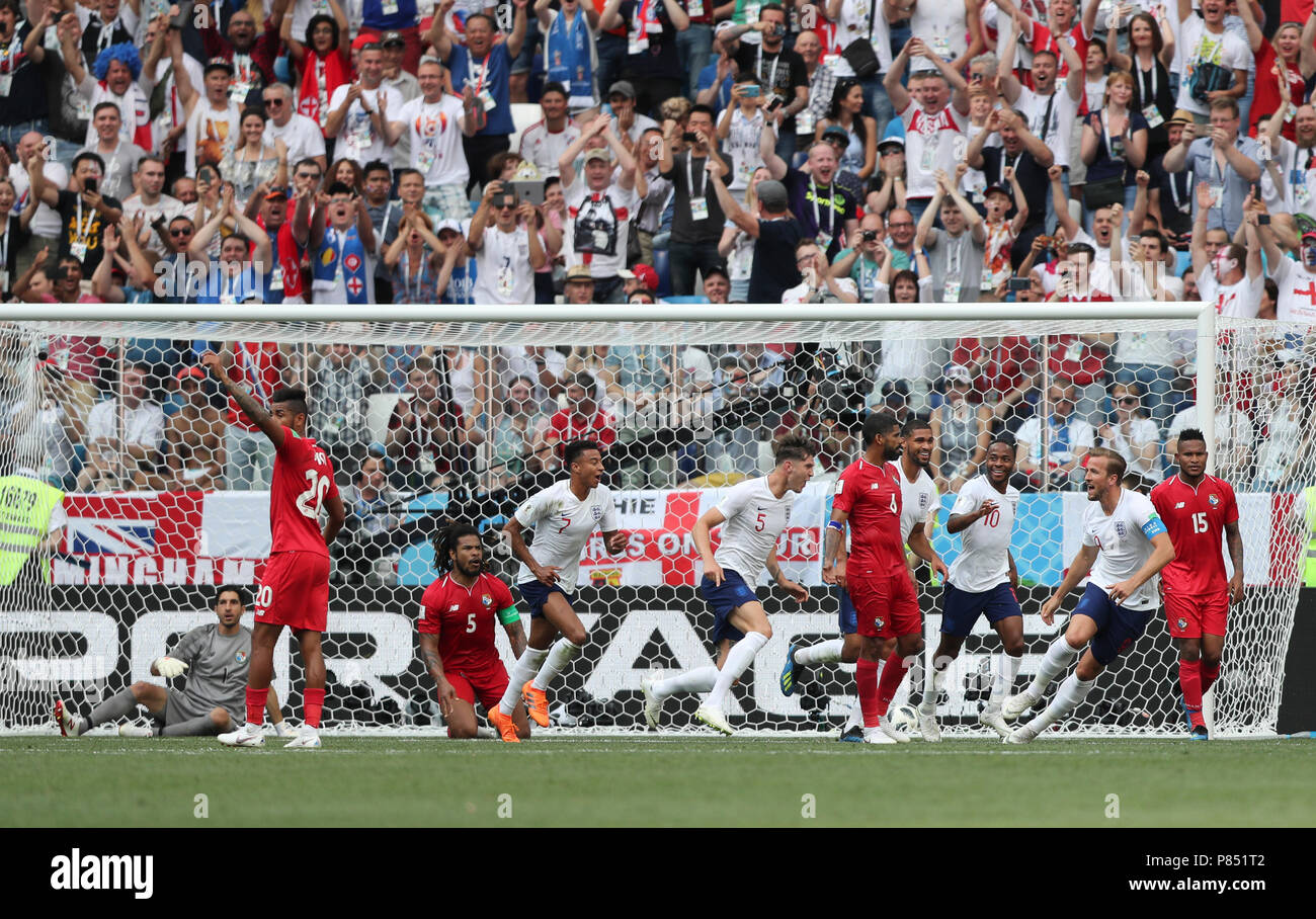 John STONES da Inglaterra marca gol durante jogo entre INGLATERRA X PANAMÁ  válida pela 2ª rodada do grupo G da Copa do Mundo de 2018, realizada no  Estádio de Níjni Novgorod, na