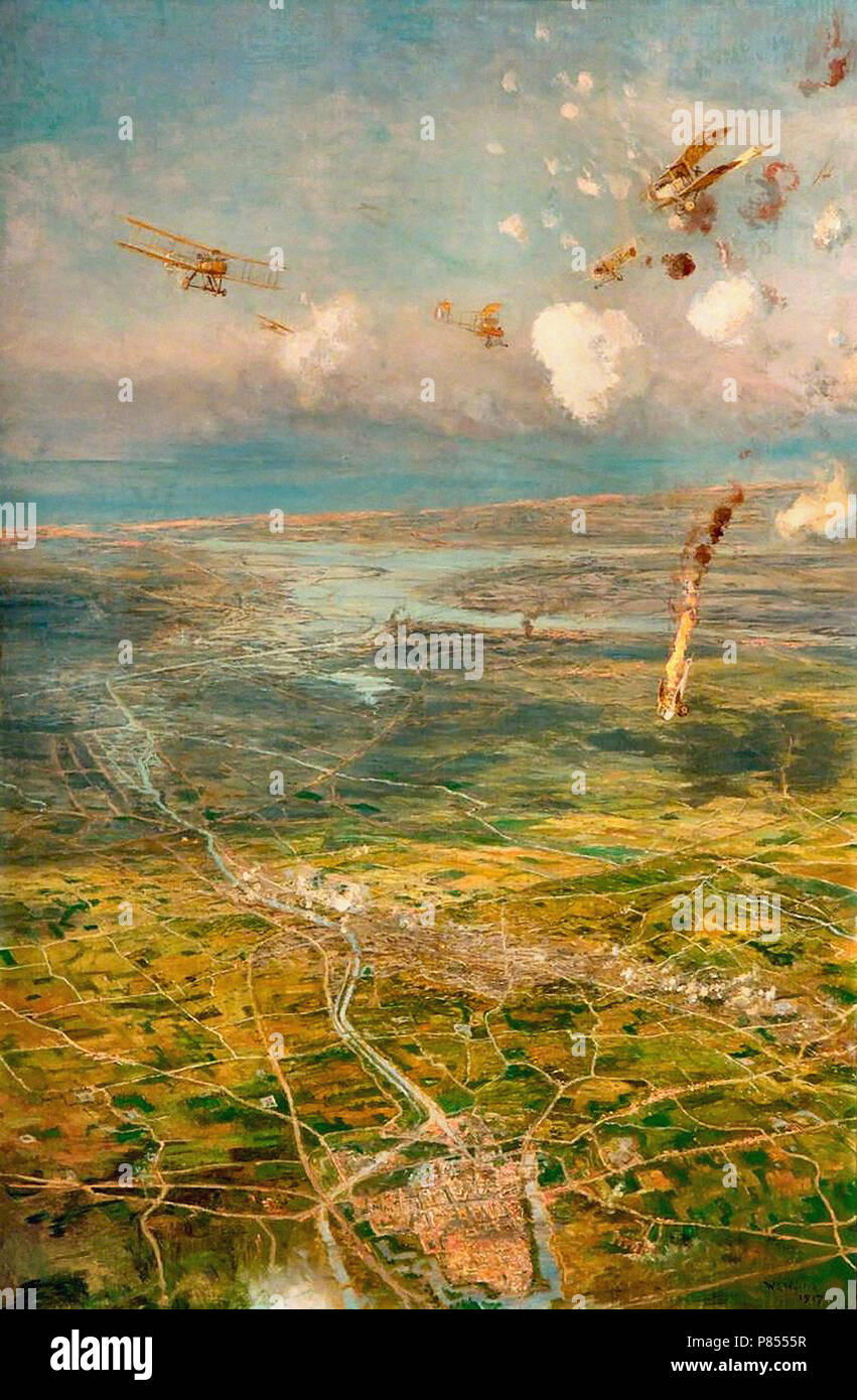 William Lionel Wyllie - Vue aérienne du Front de l'Ouest n°3 Banque D'Images