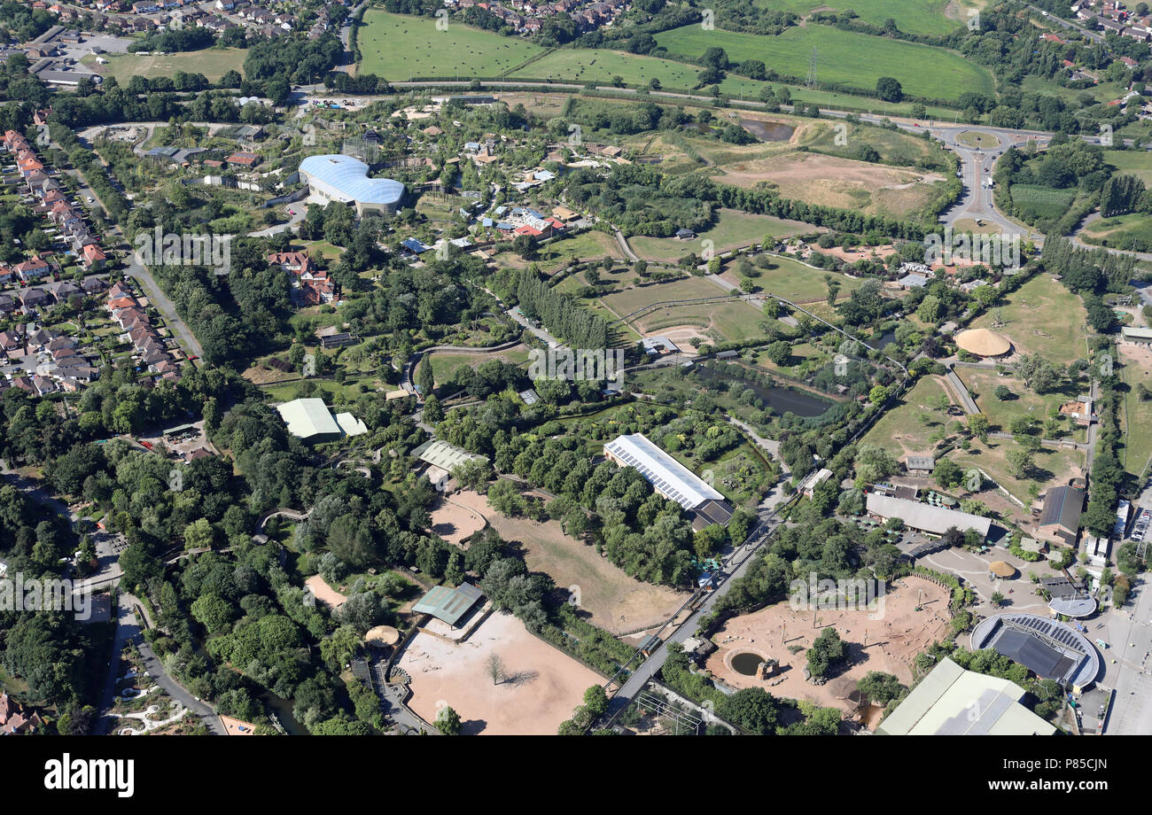 Vue aérienne de le Zoo de Chester, Cheshire Banque D'Images