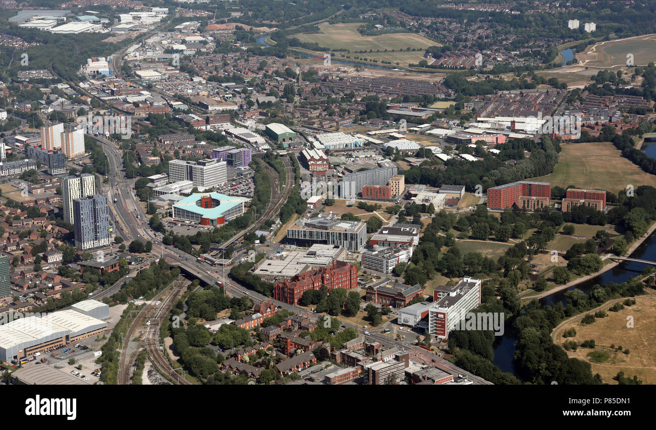 Vue aérienne de l'Université de Salford Banque D'Images