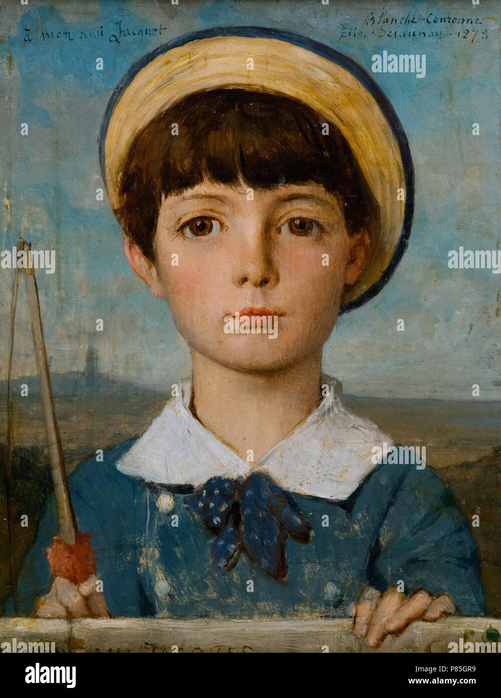 Jules Elie Delaunay - Portrait de Jacques Bizet comme un enfant Banque D'Images