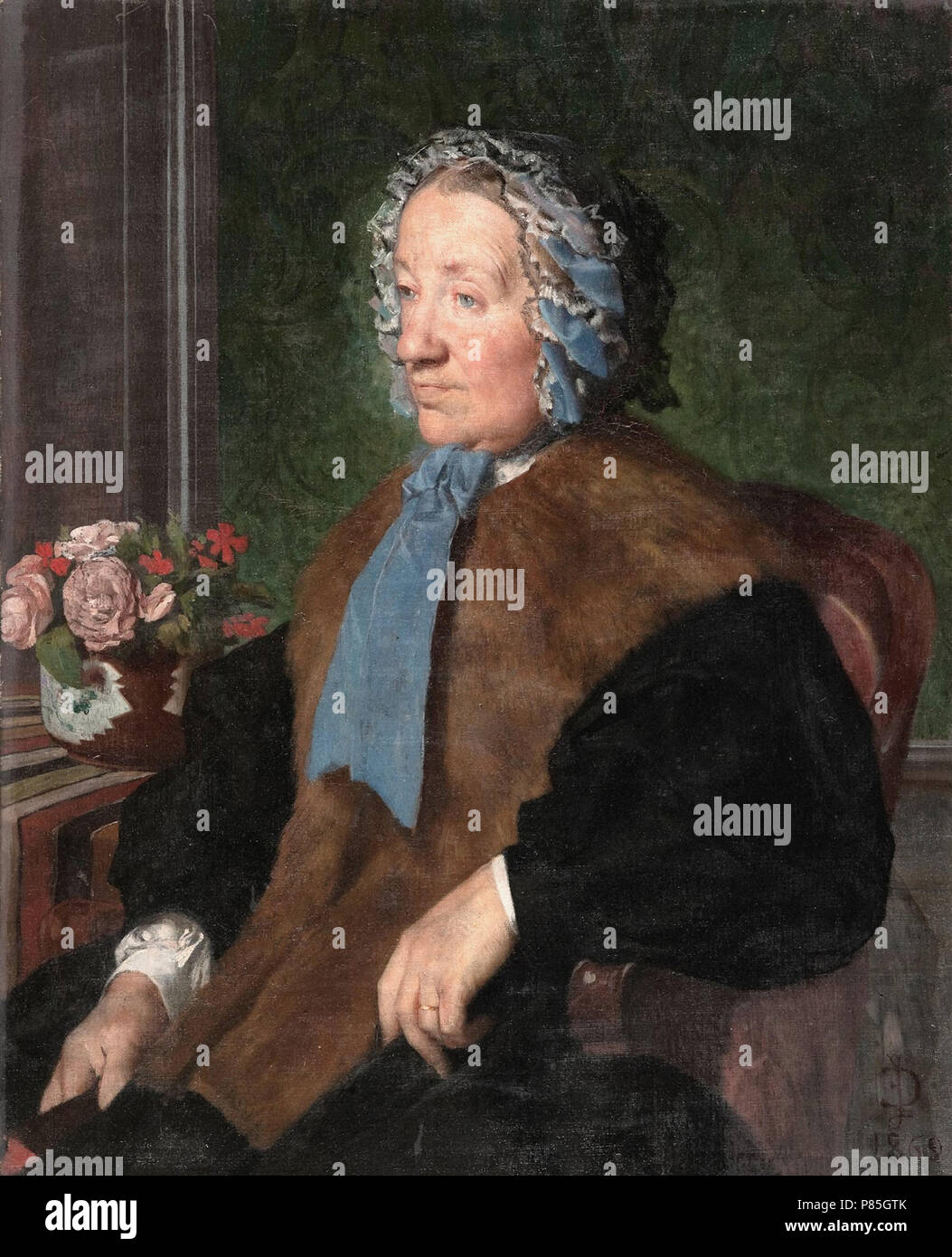 Jules Elie Delaunay - Portrait de Mère de l'artiste Banque D'Images