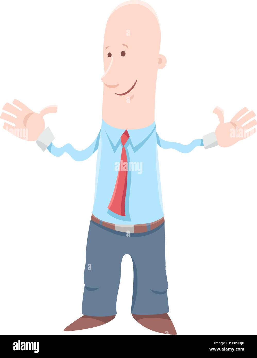 Cartoon Illustration de Funny businessman ou caractère Man in suit Illustration de Vecteur