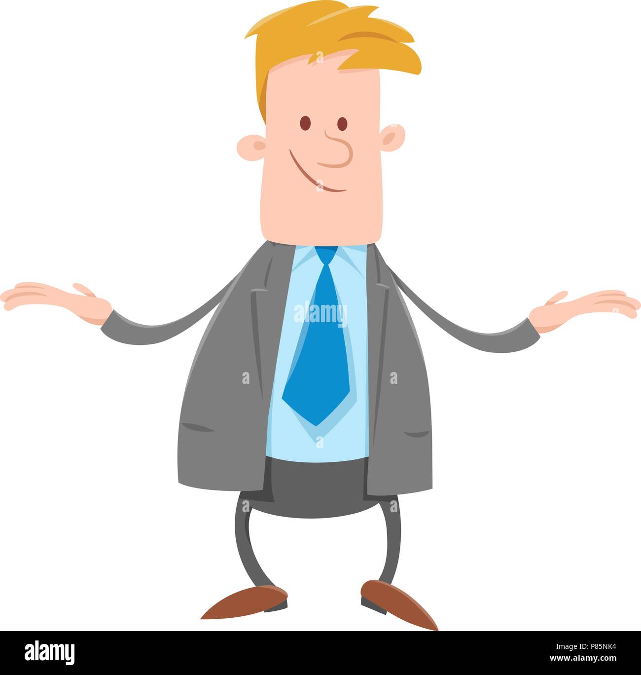 Cartoon Illustration de Businessman ou Man in Suit personnage comique Illustration de Vecteur