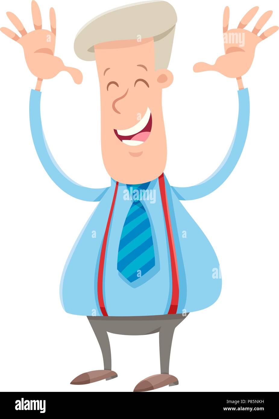 Cartoon Illustration of Happy businessman ou caractère Man in suit Illustration de Vecteur