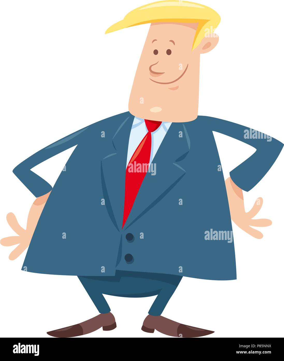 Cartoon Illustration de l'homme d'homme en costume ou un caractère Boss Illustration de Vecteur
