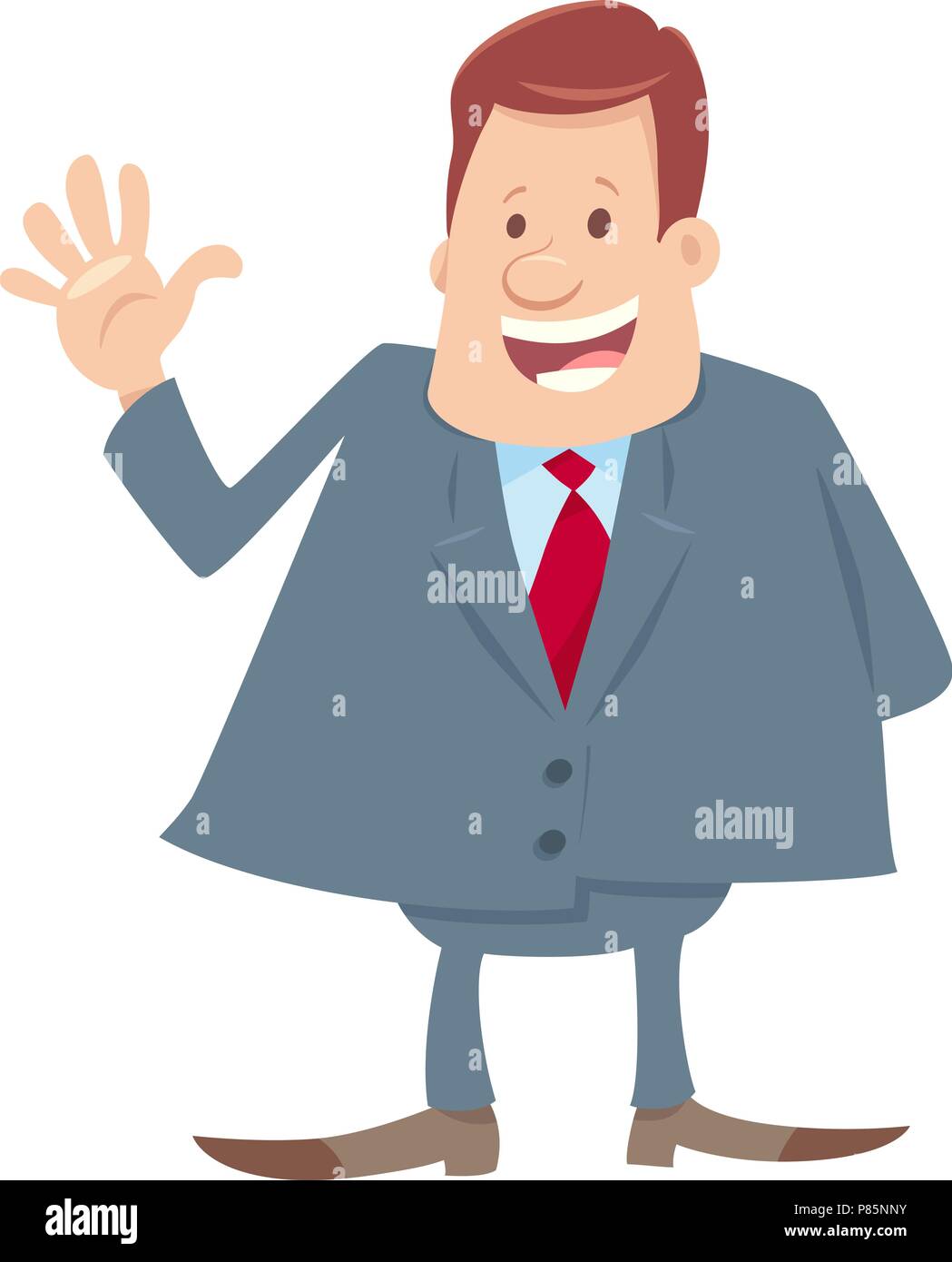 Cartoon Illustration de Businessman ou Manager en costume ou un caractère Boss Illustration de Vecteur