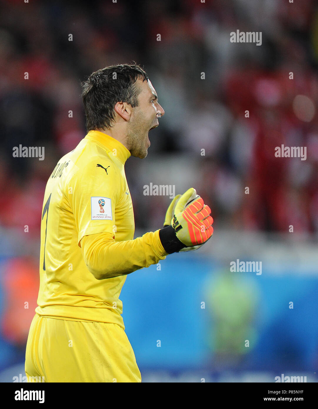 KALININGRAD, Russie - le 22 juin : Vladimir Stojkovic de Serbie réagit au cours de la Coupe du Monde FIFA 2018 Russie groupe e match entre la Serbie et la Suisse au stade de Kaliningrad le 22 juin 2018 à Kaliningrad, Russie. (Photo de Norbert/Barczyk PressFocus/MO Media) Banque D'Images