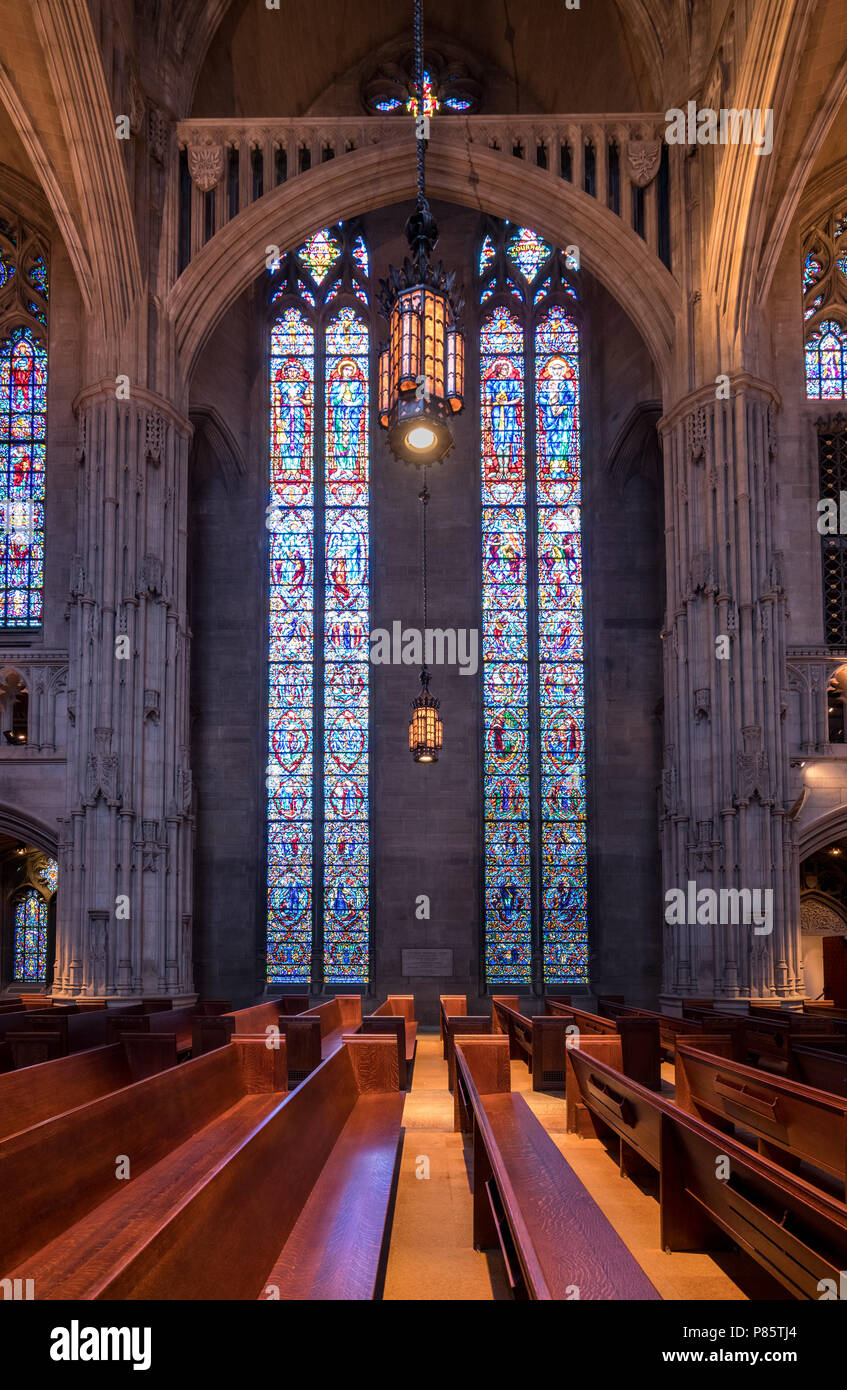 Intérieur de la chapelle de Heinz à l'Université de Pittsburgh Banque D'Images