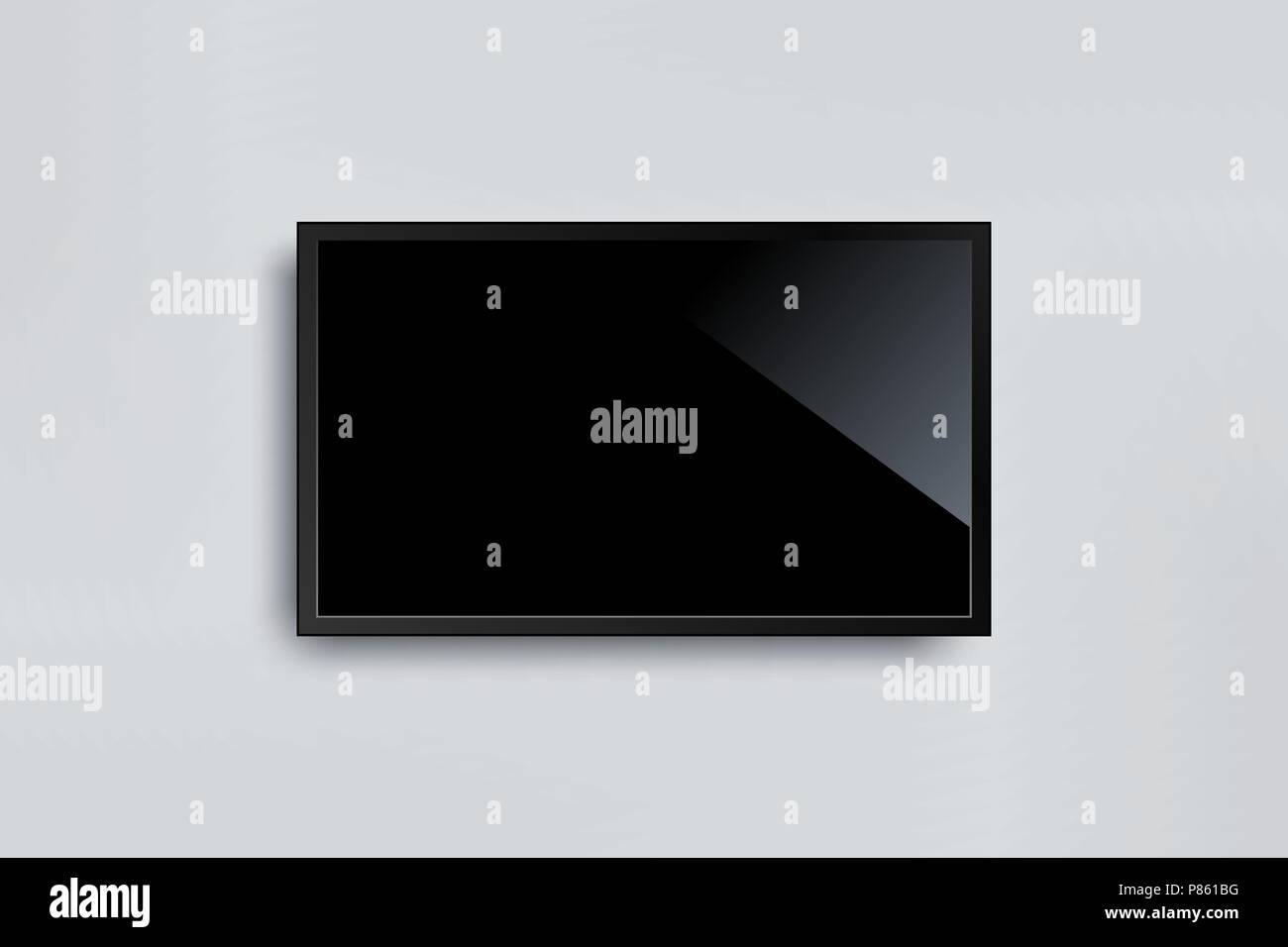 Réaliste à l'écran du téléviseur. Led type moderne et élégant. Grand écran d'ordinateur afficher immersive. Vector illustration Illustration de Vecteur