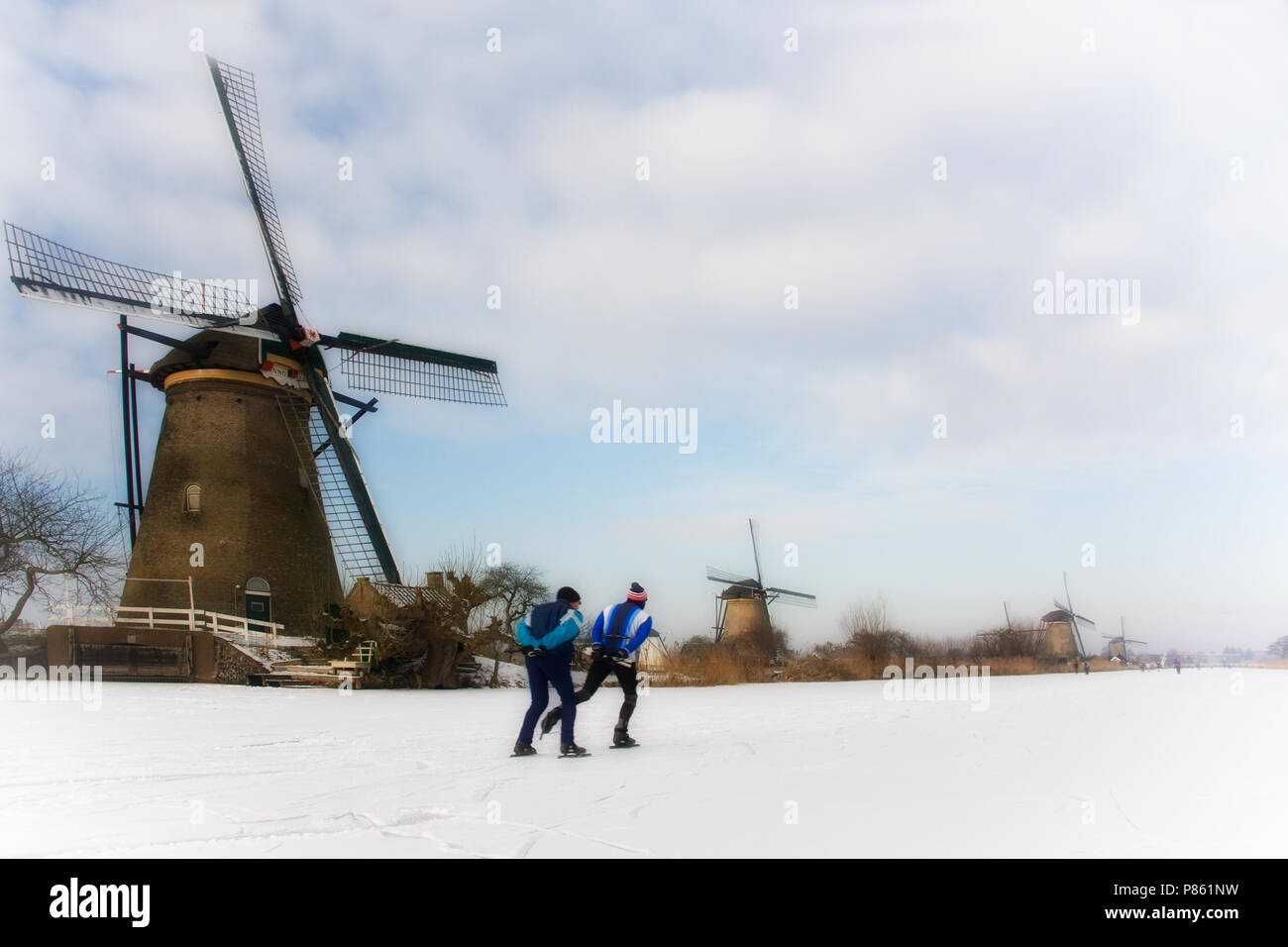 En hiver ; l'hiver en Hollande Nederland Banque D'Images