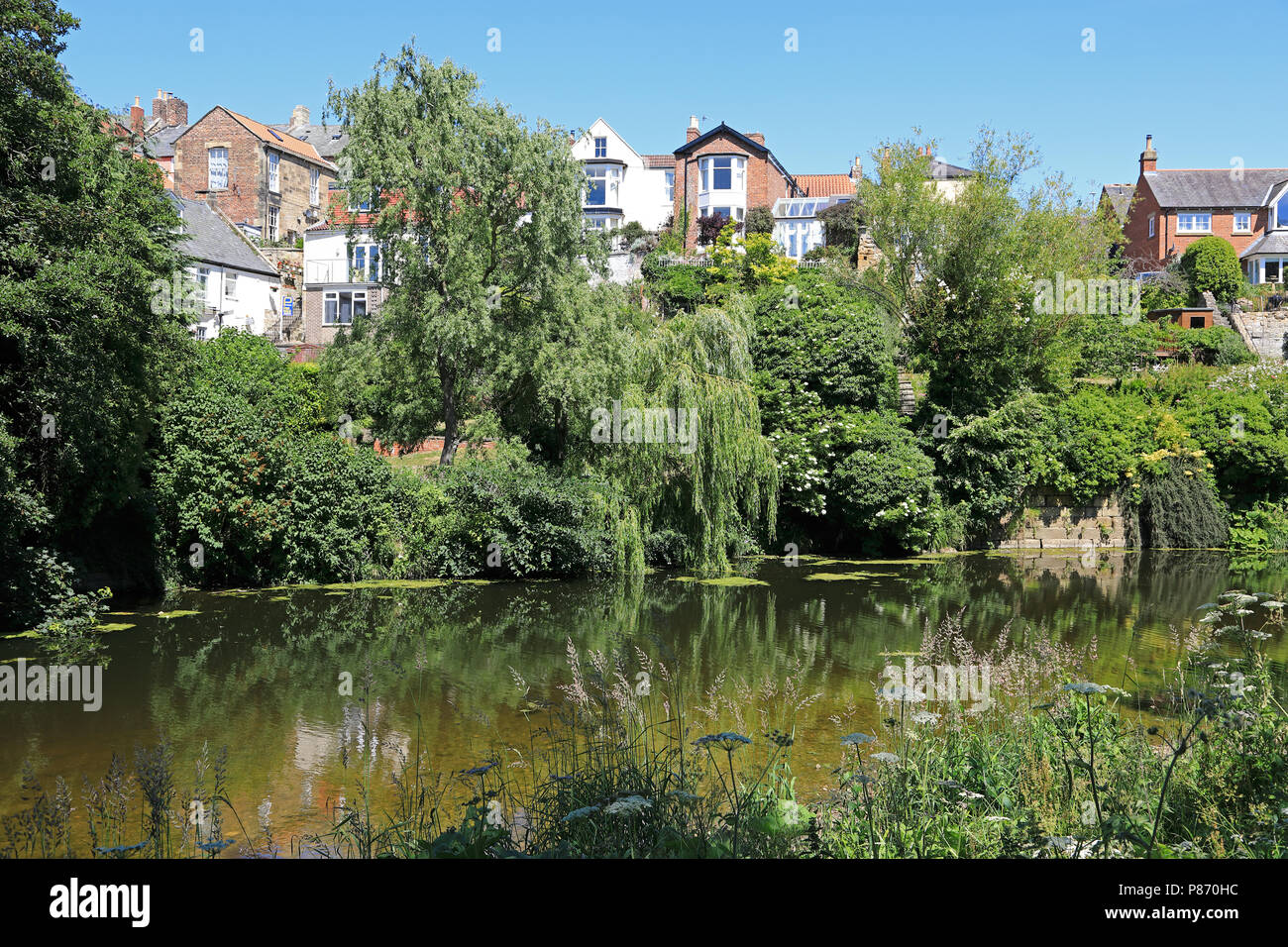 La rivière Wansbeck à Morpeth dans Northumberland England Banque D'Images