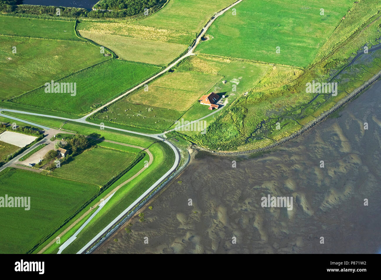 Luchtfoto van Terschelling ; photo aérienne de Terschelling Banque D'Images