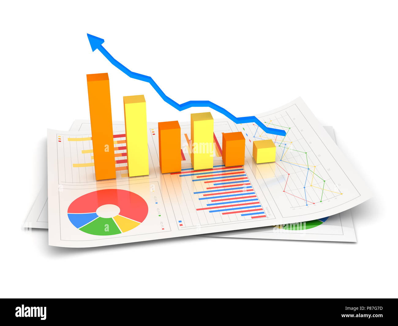 L'entreprise Financement Concept , c'est un rendu 3d'image de synthèse. Isolé sur blanc. Banque D'Images