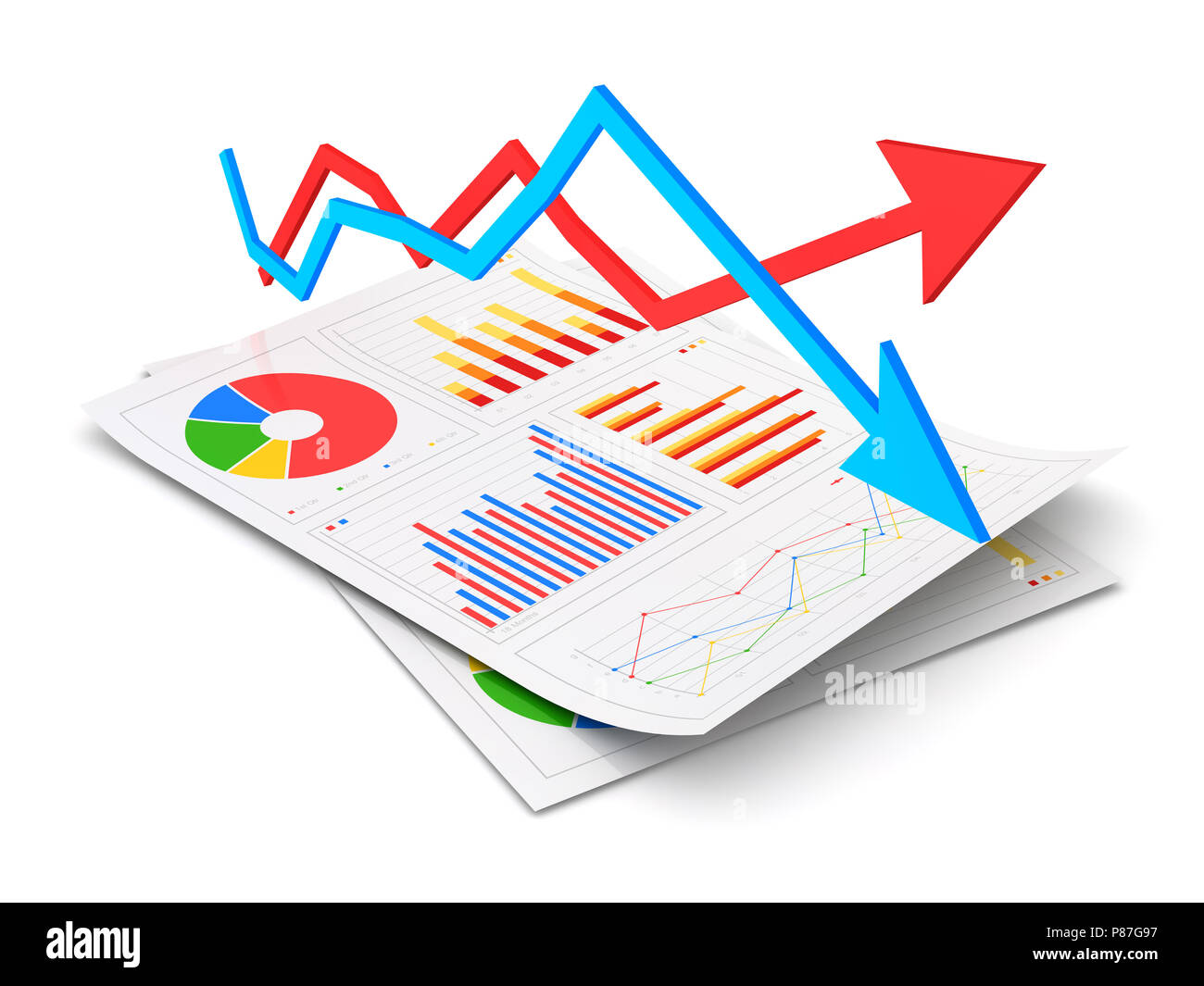 L'entreprise Financement Concept , c'est un rendu 3d'image de synthèse. Isolé sur blanc. Banque D'Images