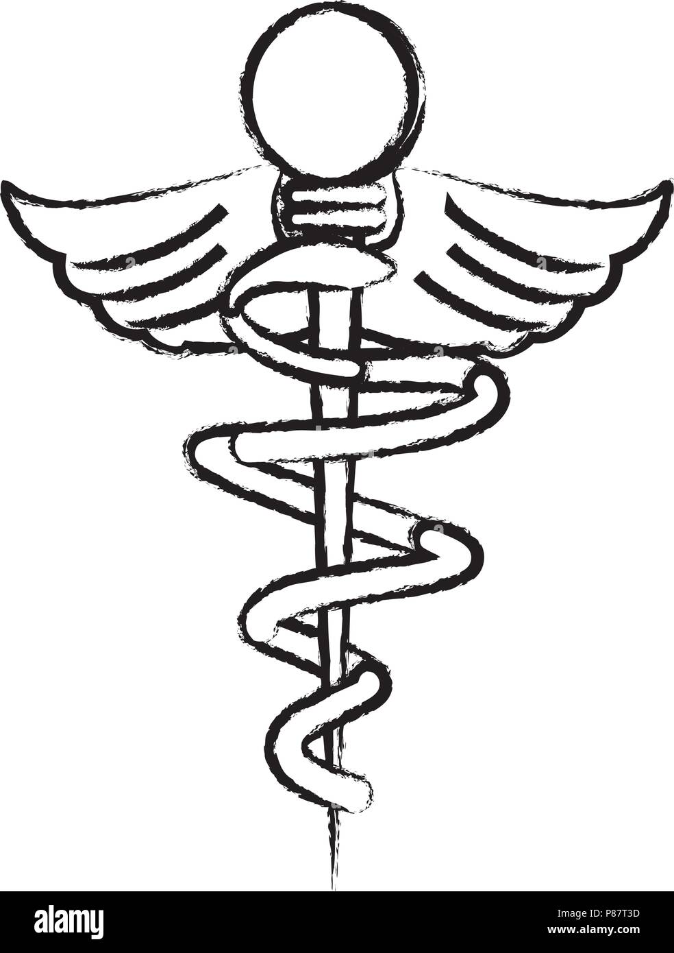 Caducée symbole médical icône sur fond blanc, vector illustration Image ...