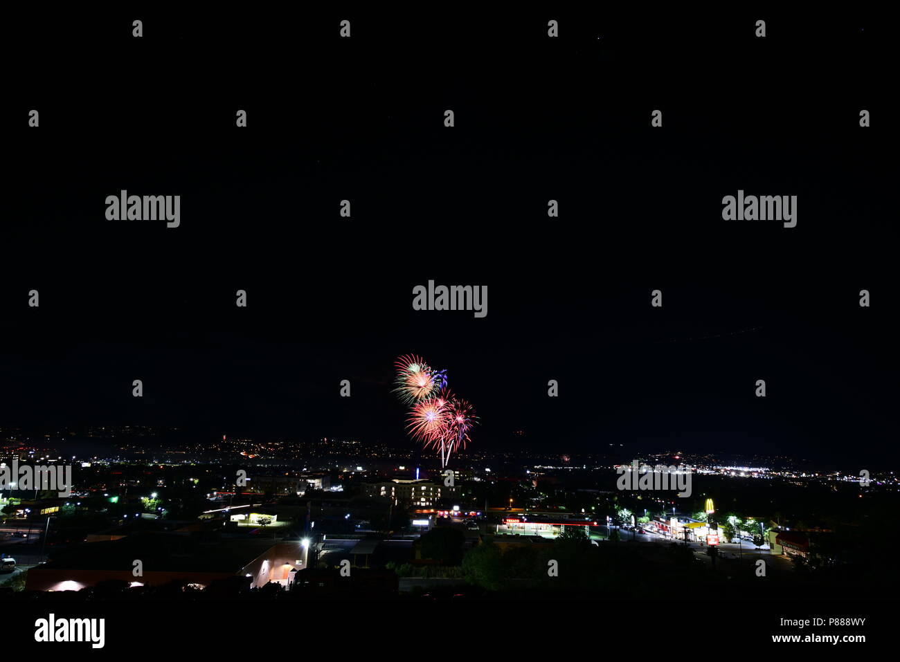 D'artifice, le jour de l'indépendance, 4 juillet 2018, Saint George, Utah, USA Banque D'Images