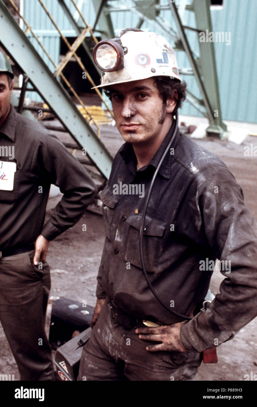 Raleigh Worley, un contremaître avec Virginia-Pocahontas Coal Company # 4 Mine près de Richlands, Virginie Avril 1974 Banque D'Images