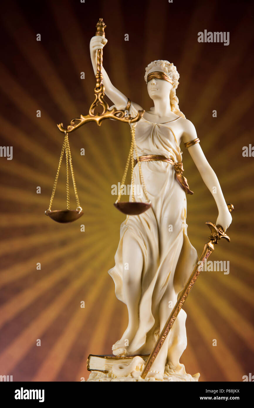 La loi de Dieu, de la Statue de dame justice Banque D'Images