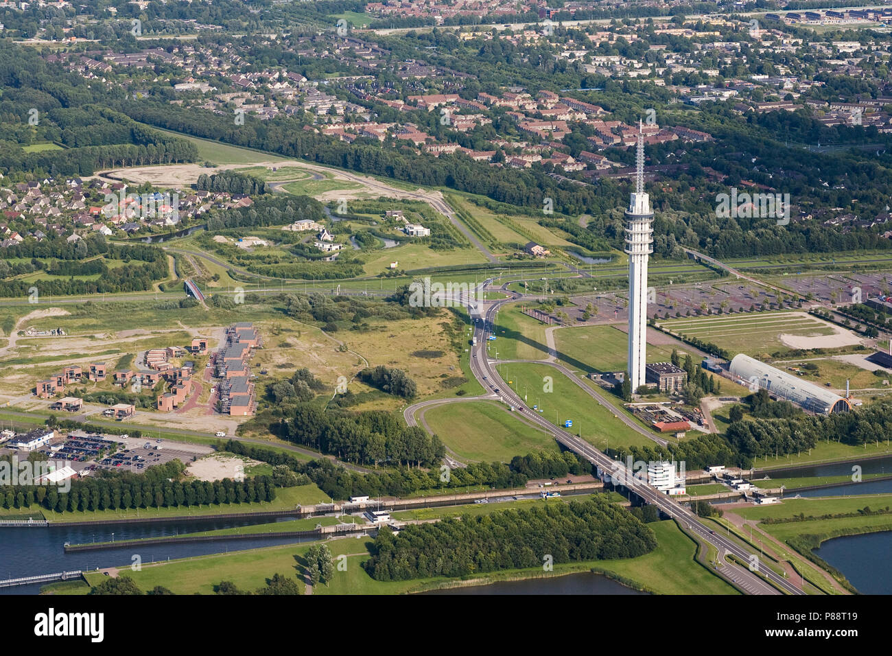 Landschap van Luchtfoto ; paysage de 1350, Banque D'Images