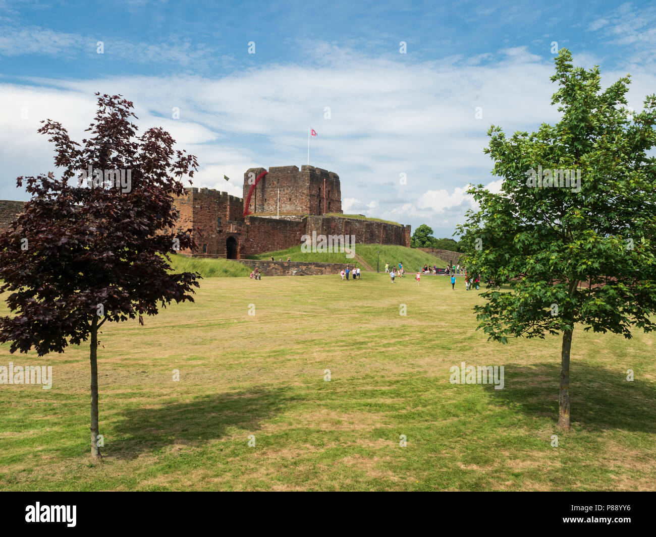 Le château de Carlisle, Cumbria, UK : forteresse militaire et garnison dans les temps passés. Banque D'Images