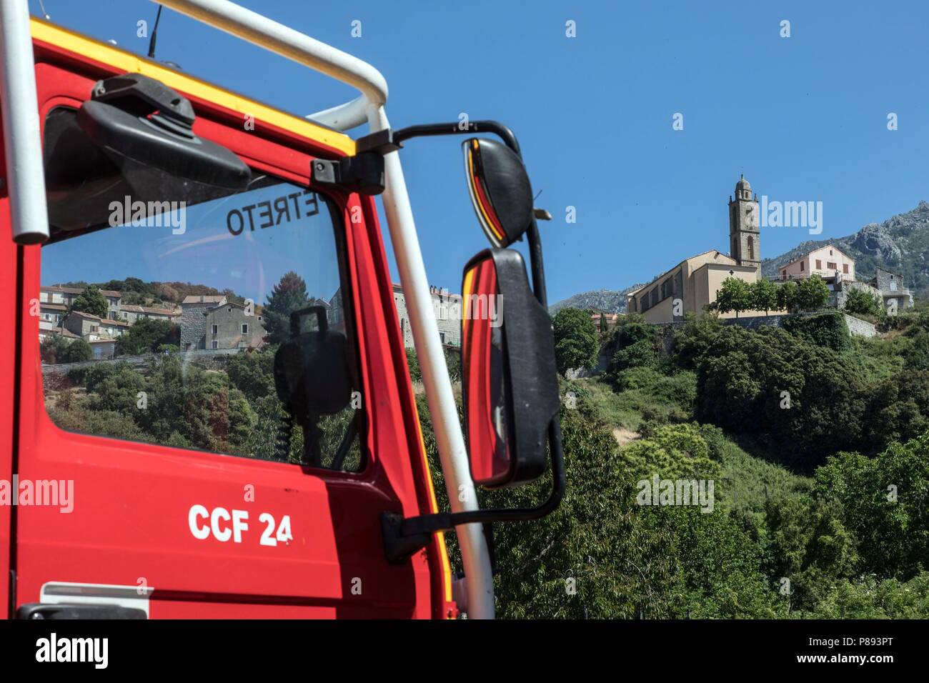 Les pompiers de Corse-du-Sud Banque D'Images