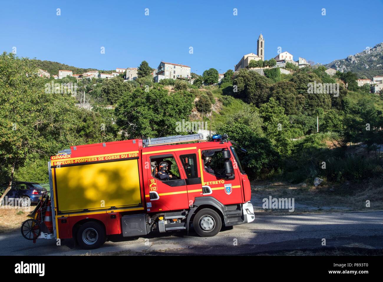 Les pompiers de Corse-du-Sud Banque D'Images
