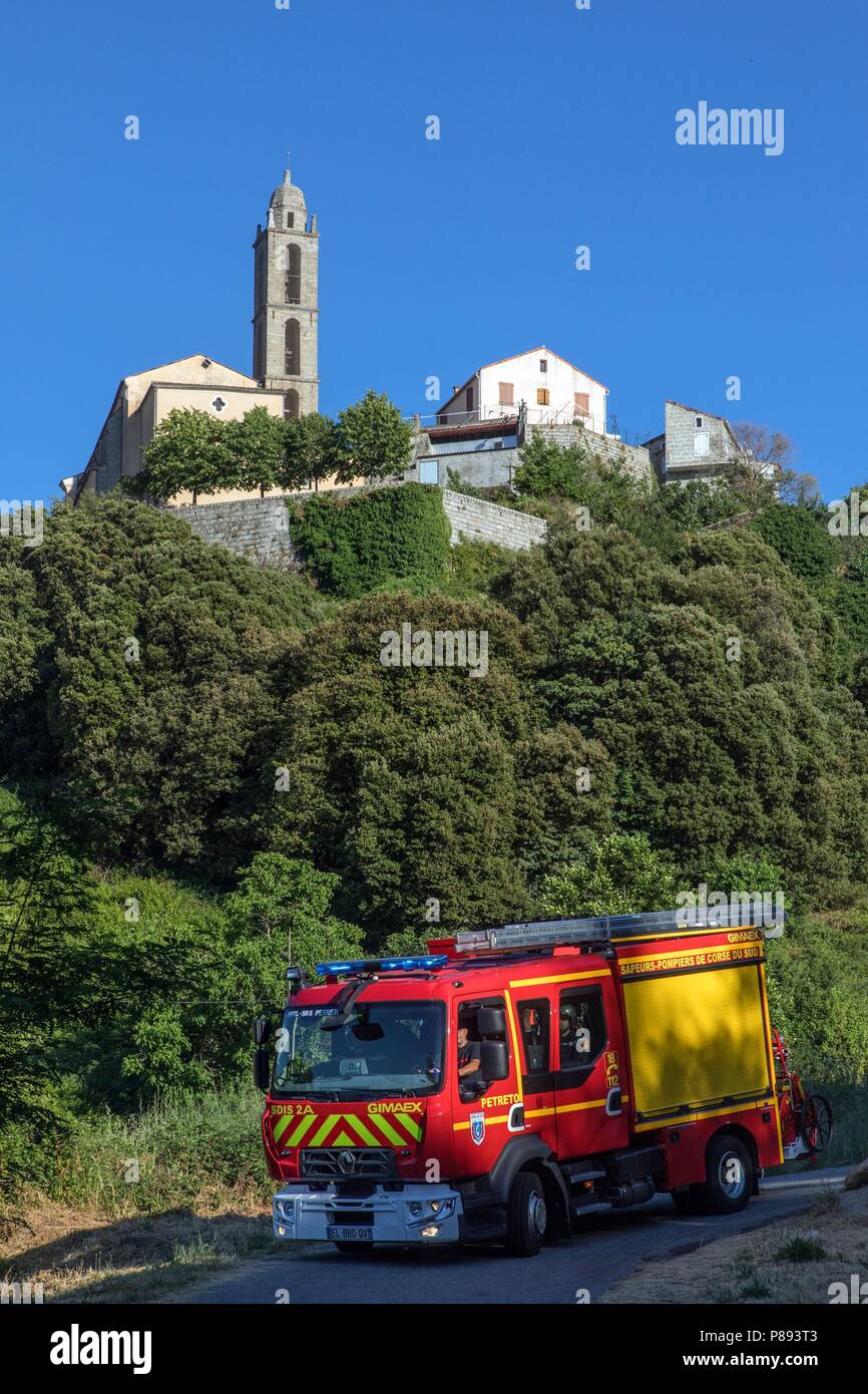 Les pompiers de Corse-du-Sud Banque D'Images