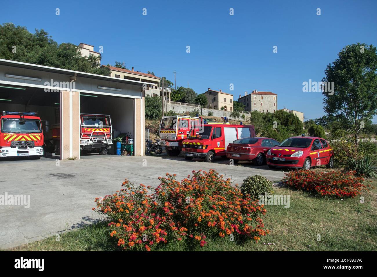 Les pompiers de Corse-du-Sud Banque D'Images