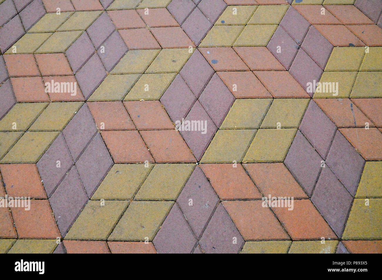 Formes 3D abstrait un sentier pavé à Batumi, Géorgie Banque D'Images