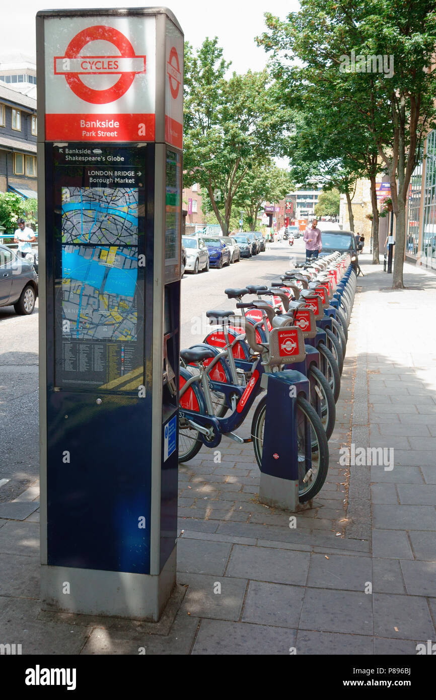 Système de location de vélos publique de London Banque D'Images
