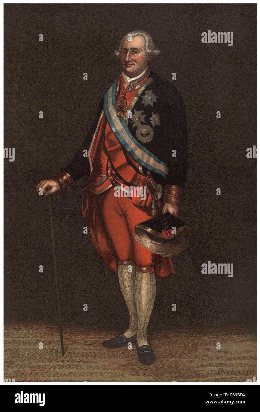 Carlos IV de Bourbon (1748-1819), Rey de España. La gravure de 1896. Banque D'Images