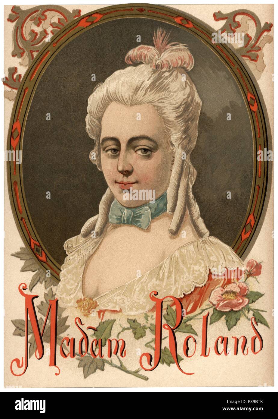Jeanne-Marie Philipon (1754-1793), madame Roland, dama de la Revolución francesa. La gravure de 1896. Banque D'Images