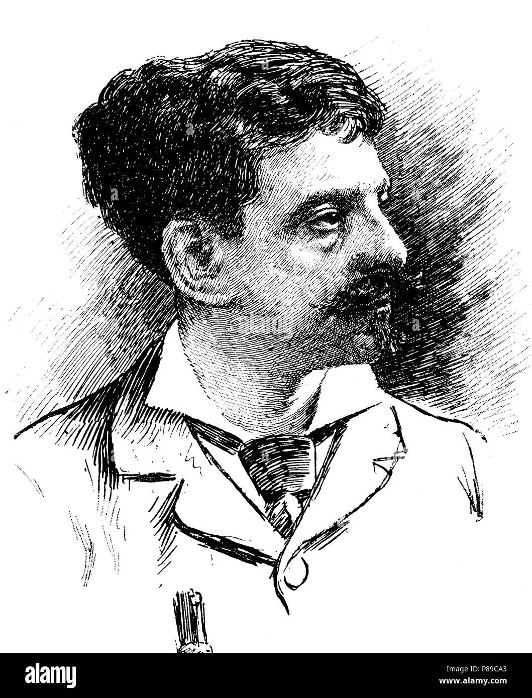 Alphonse de Neuville (1836-1885), pintor francés académico de temas militares. La gravure de 1883. Banque D'Images