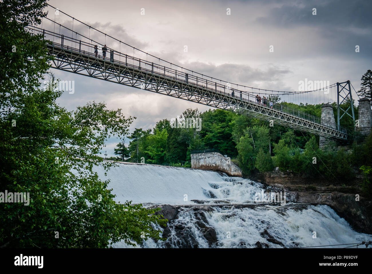 Chute Montmorency bridge Québec Canada Banque D'Images