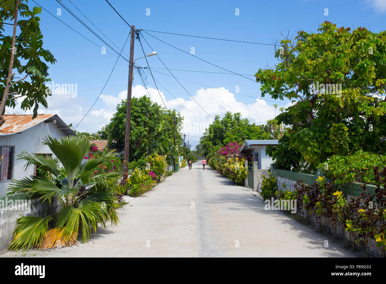 Sur la route de l'atoll de Manihi Banque D'Images