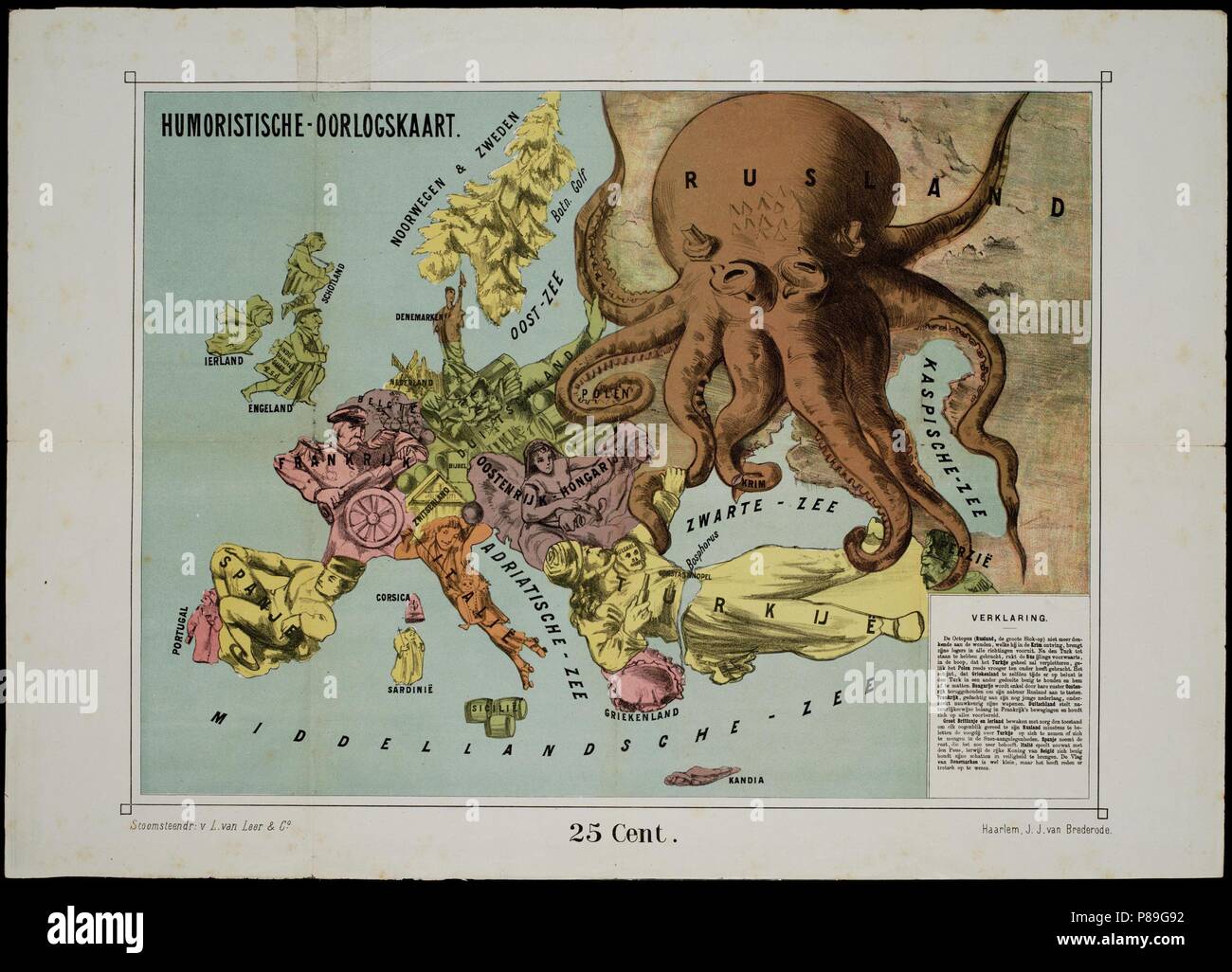 Guerre humoristique Carte. Musée : collection privée. Banque D'Images