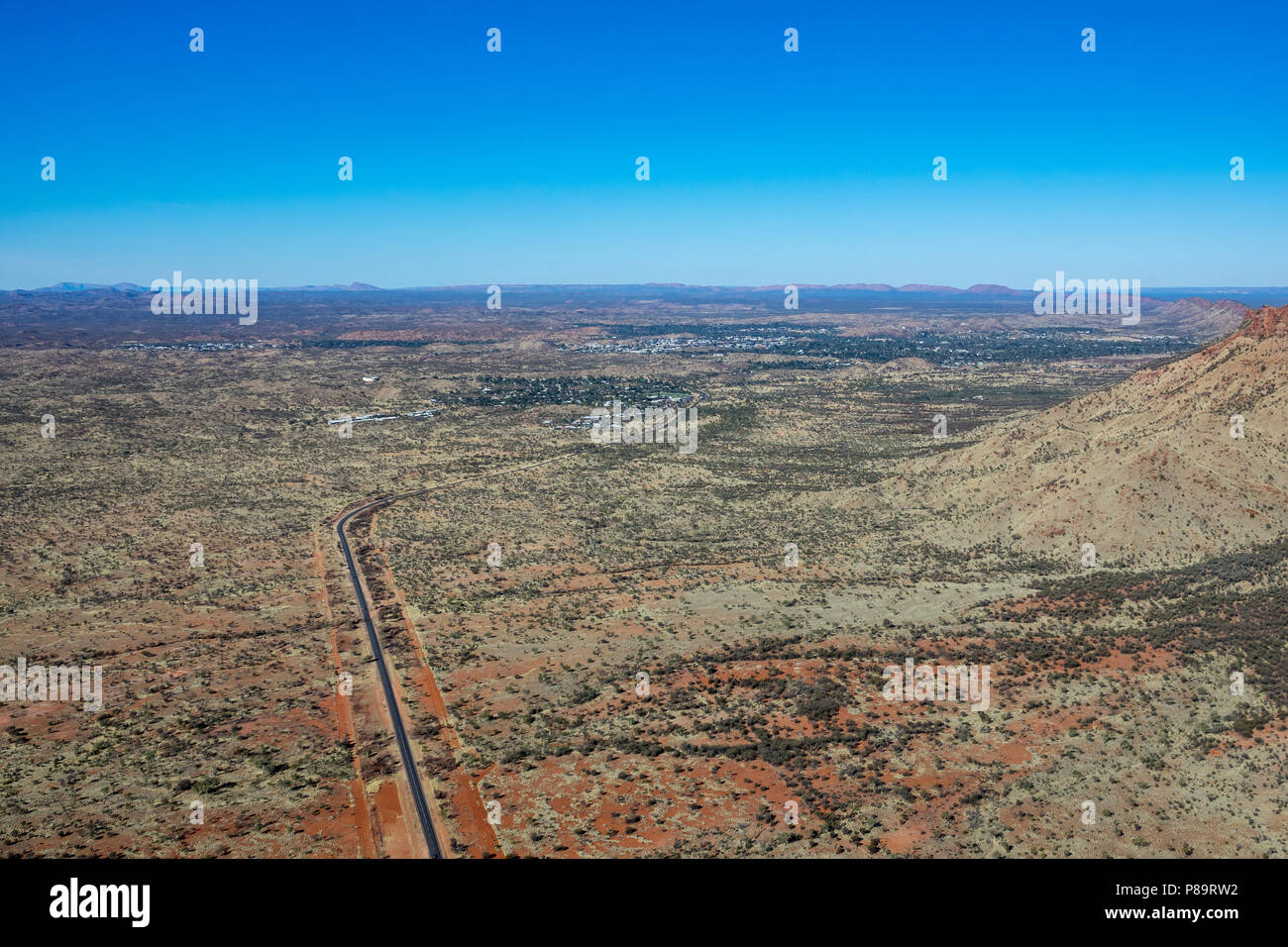 Vue aérienne sur Alice Springs, Territoire du Nord, Australie Banque D'Images