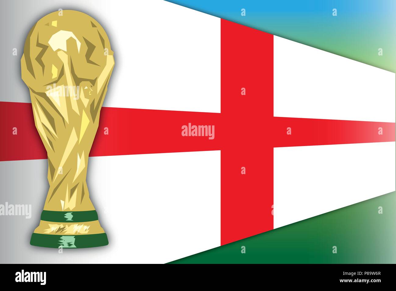 Drapeau de l'Angleterre et la Russie, la coupe du monde 2018, phase finale Illustration de Vecteur