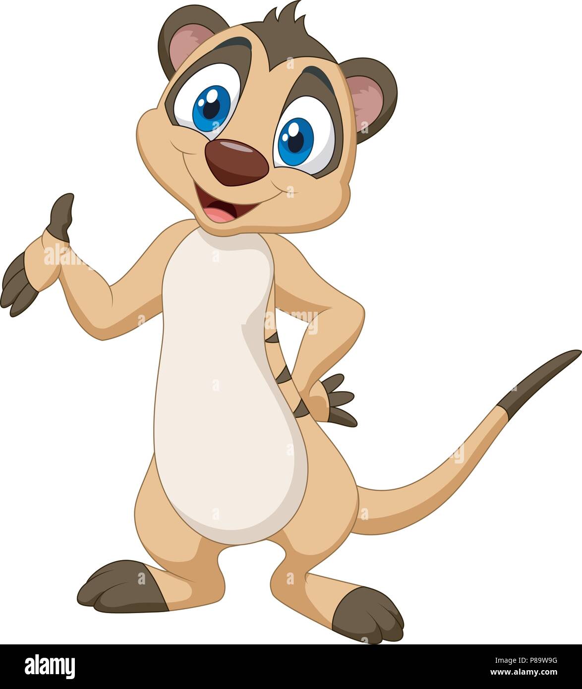 Meerkat Cartoon posing Illustration de Vecteur