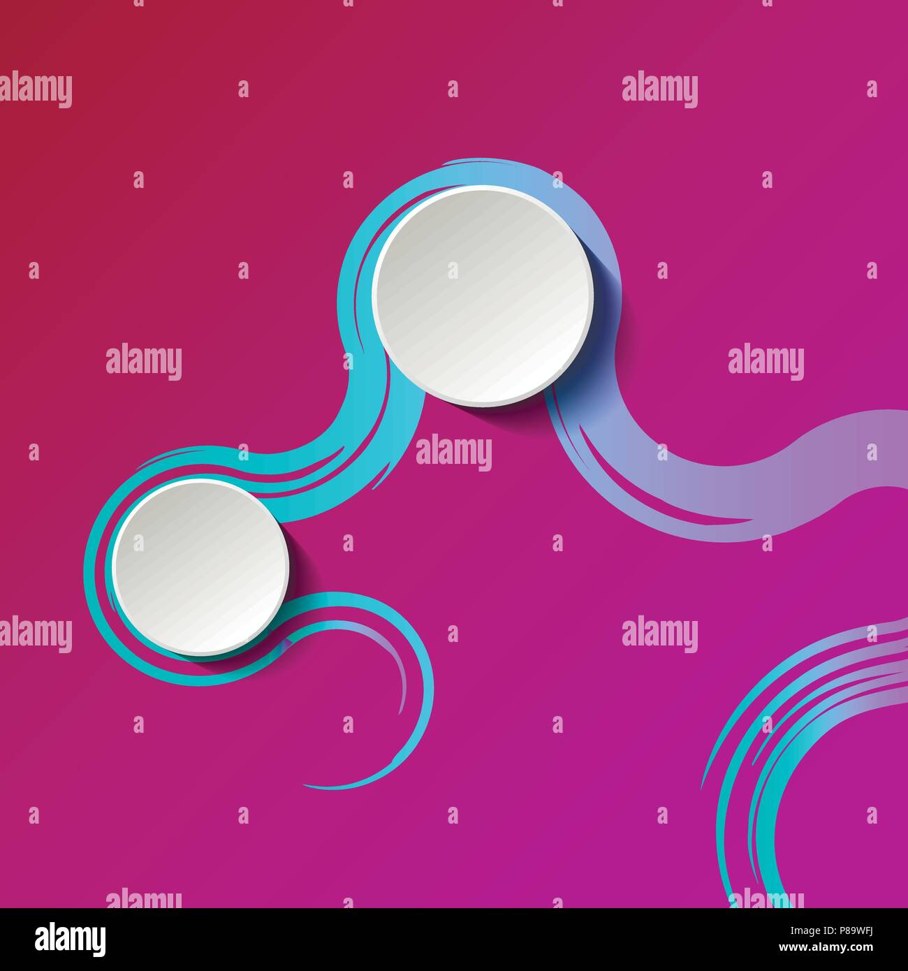 Arrière-plan coloré minimaliste avec deux assiettes en papier. Illustration de Vecteur