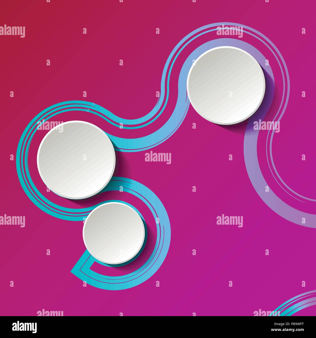 Fond vecteur coloré avec trois assiettes en papier où vous pouvez mettre votre message. Illustration de Vecteur