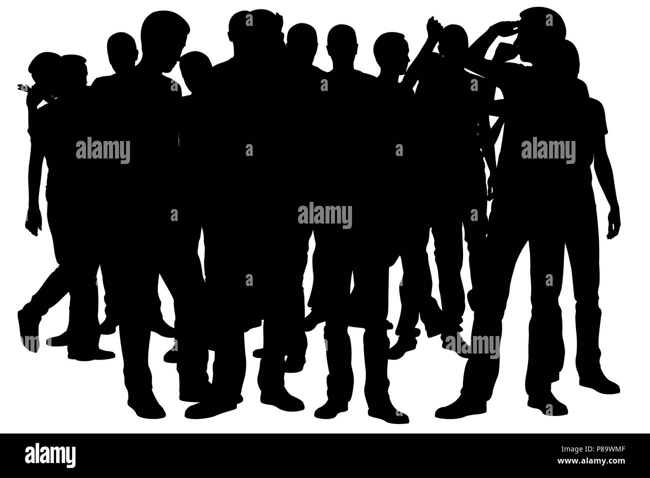 Illustration d'une foule isolated on white Banque D'Images