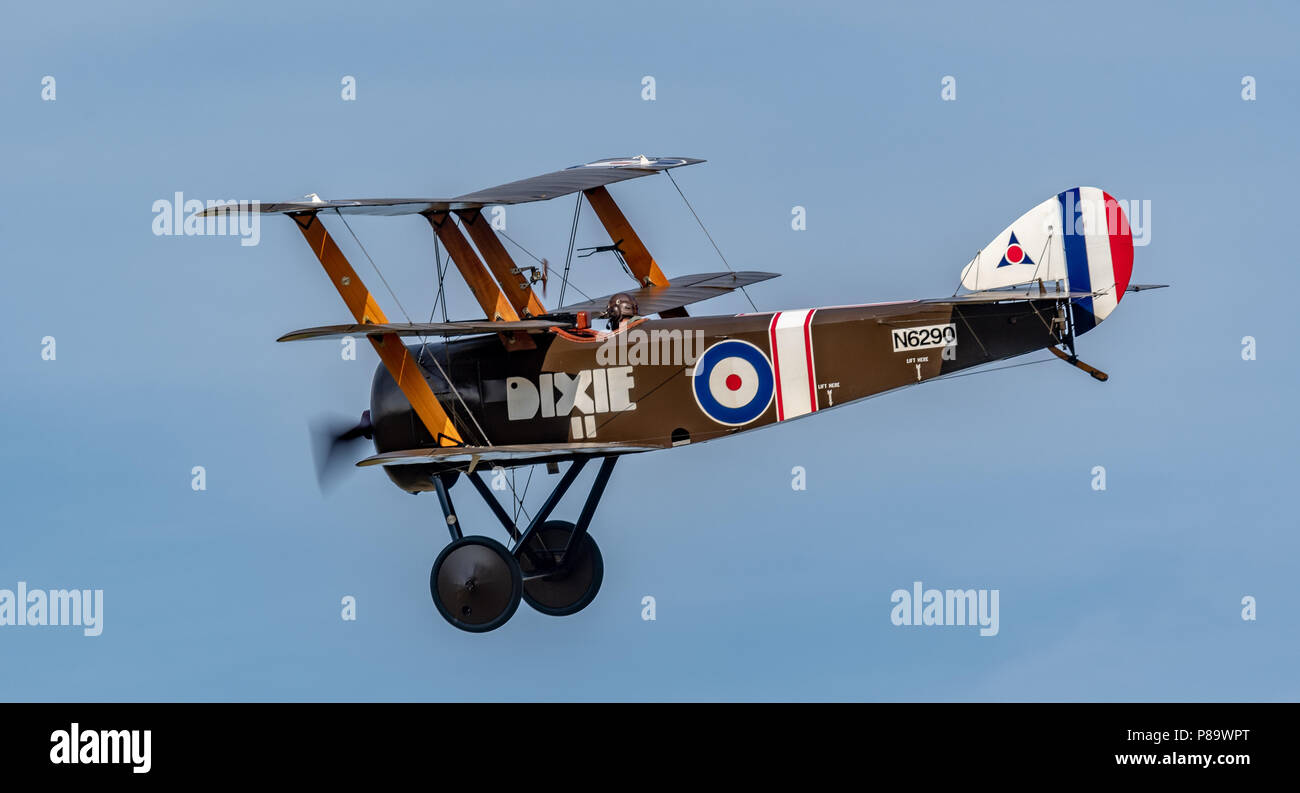 Un Sopwith Triplane affiche à la Shuttleworth Collection à Old Warden spectacle militaire Banque D'Images