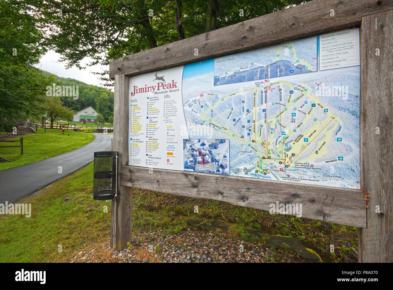Informations Inscription à Jiminy Peak Mountain Resort, Hancock, comté de Berkshire, Massachusetts, USA Banque D'Images