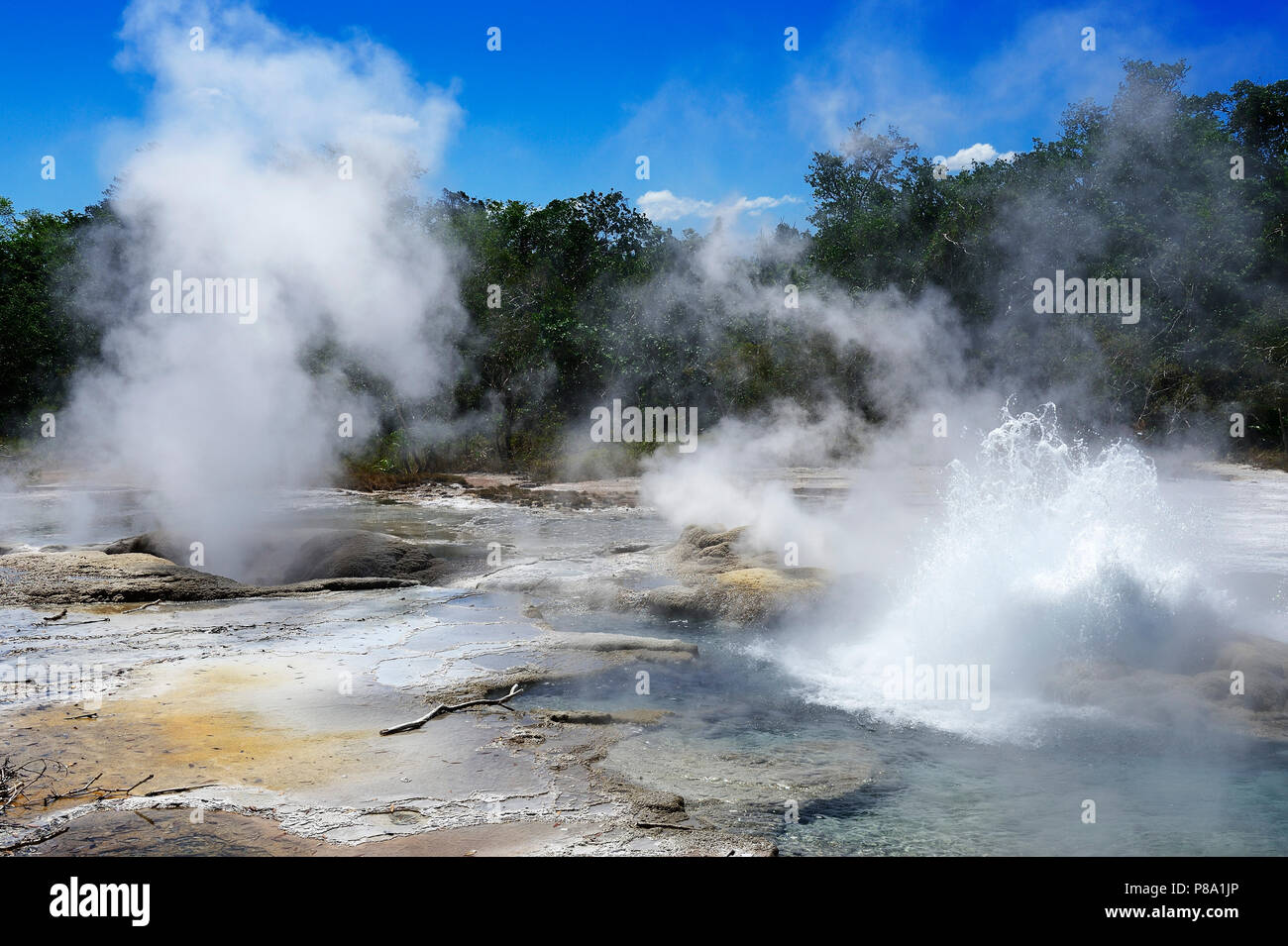 Dei dei Hot Springs, l'île de Ferguson, Milne Bay, à Alotau, Papouasie Nouvelle Guinée, l'Océanie Banque D'Images