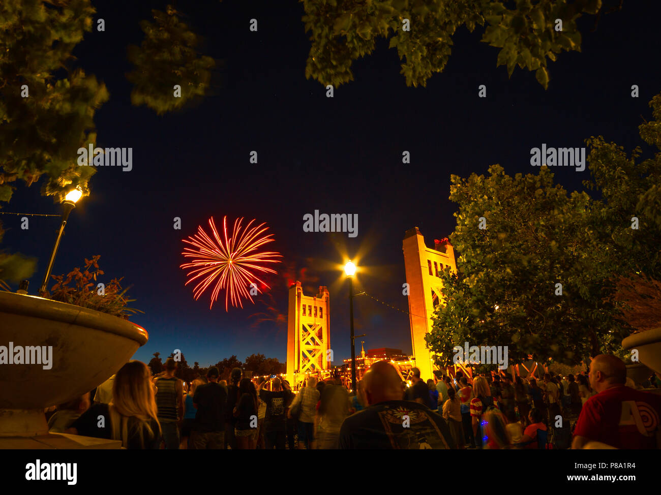 D'artifice du 4 juillet Sacramento Banque D'Images