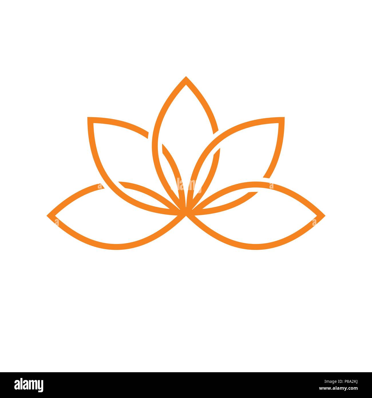 La ligne artistique de Lotus Symbole vecteur modèle de conception de logo graphique Illustration de Vecteur